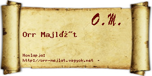Orr Majlát névjegykártya